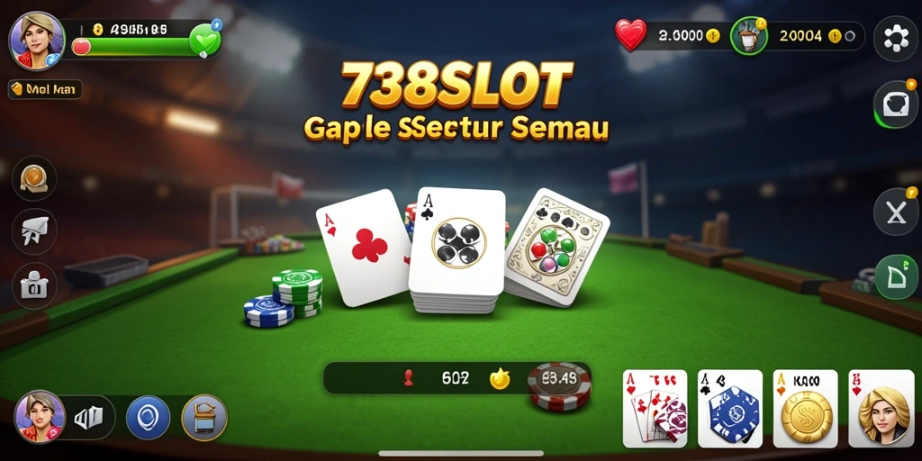 Tampilan screenshot gameplay Gaple di 738SLOT yang menarik.