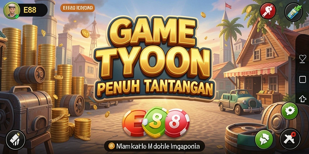 Screenshot gameplay E88 menampilkan momen penting dalam membangun bisnis.