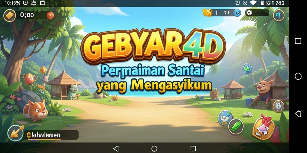 Tangkapan layar utama GEBYAR4D menampilkan keseruan gameplay santai.