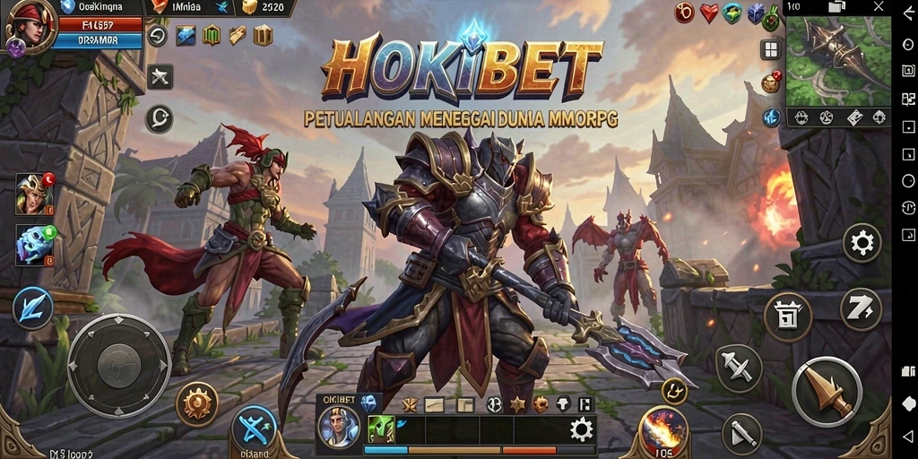 Tangkapan layar HOKIBET menampilkan pertempuran epik dalam gameplay MMORPG.