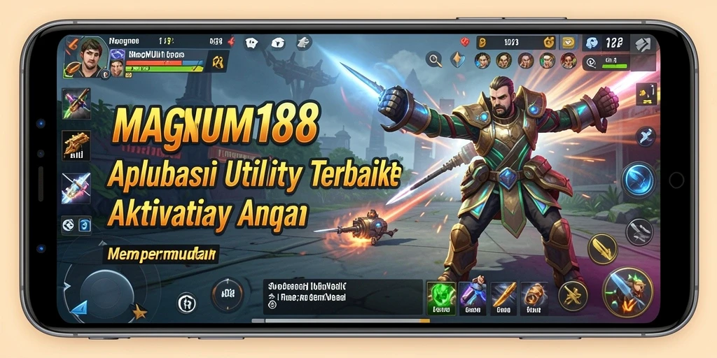 Tampilan utama aplikasi MAGNUM188 dengan fitur utility.