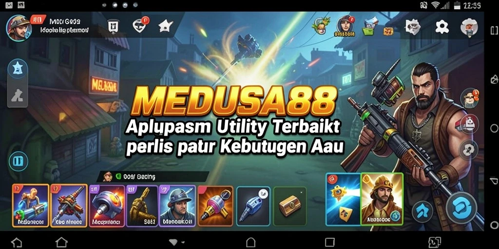 Screenshot utama MEDUSA88 menampilkan antarmuka yang intuitif dan fitur-fitur Utility.