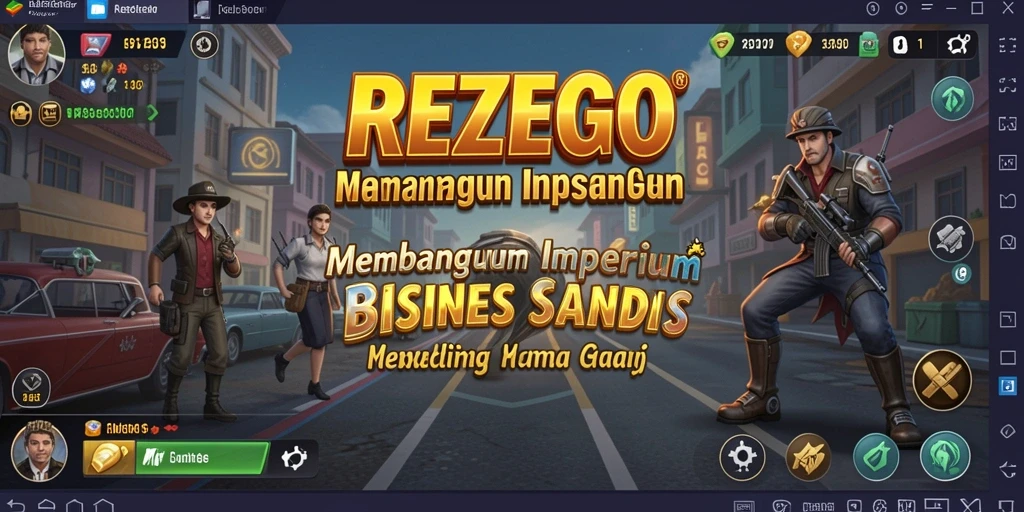 Tampilan gameplay menarik dari REZEGO yang menampilkan manajemen bisnis.