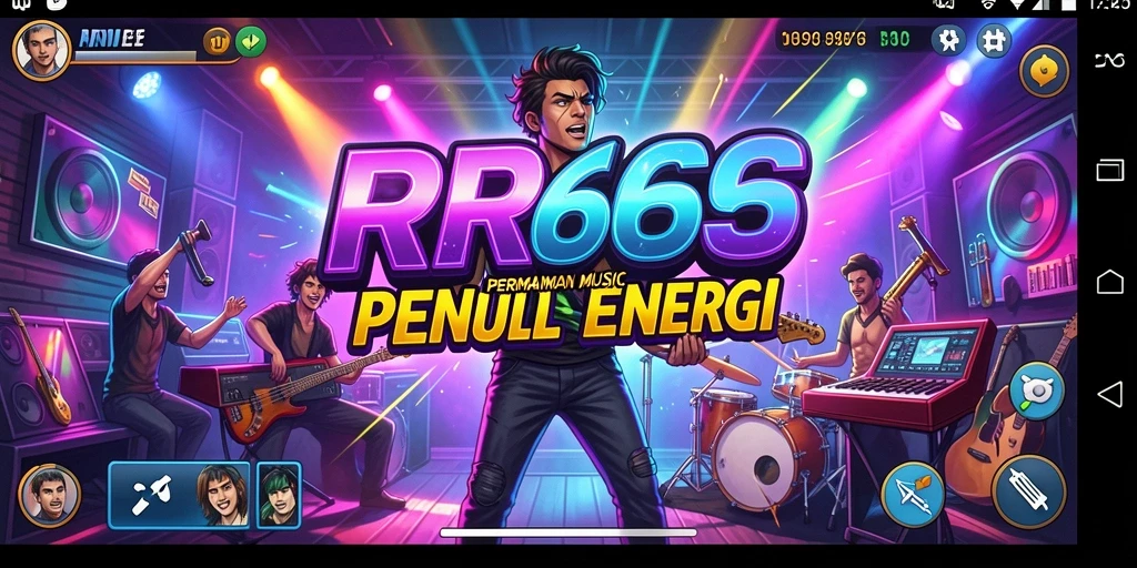 Tangkapan layar gameplay RR666 menunjukkan aksi bermain musik yang seru.