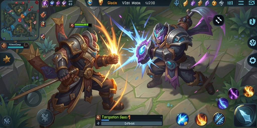 Tangkapan layar gameplay seru dari V21 MOBA.