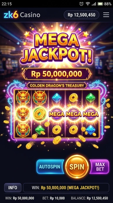 Tampilan menarik dari aplikasi zk6 di smartphone.